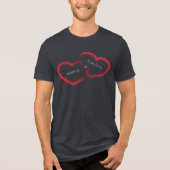 Red Double Heart Tri-Blend Shirt (Vorderseite)