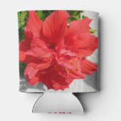 Red Double Hibisken Blume Dosenkühler (Rückseite)