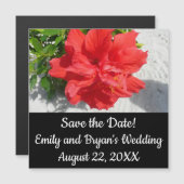 Red Double Hibisken Blume Magnetkarte (Vorne/Hinten)