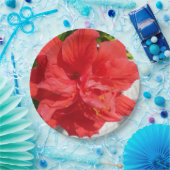 Red Double Hibisken Blume Pappteller (Party)