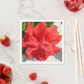 Red Double Hibisken Blume Serviette (Beispiel)