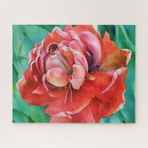 Red Double Petal Tulip Blume Puzzle