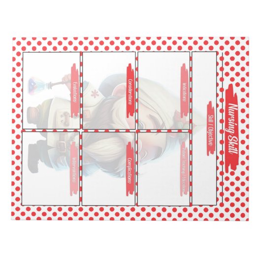 Red Dr Gnome Nursing Student Skills Template Notizblock (Vorderseite)