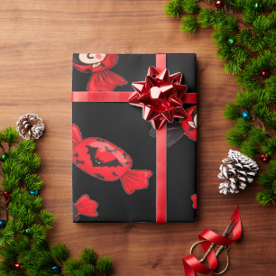 Red Dracula Candy zu Halloween Geschenkpapier