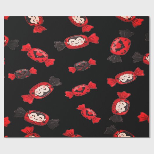 Red Dracula Candy zu Halloween Geschenkpapier (Flach)