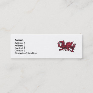 Red drag, Name, Adresse 1, Adresse 2, Kontakt 1... Mini Visitenkarte