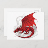 Red Dragon Abstrakt Postkarte (Vorne/Hinten)