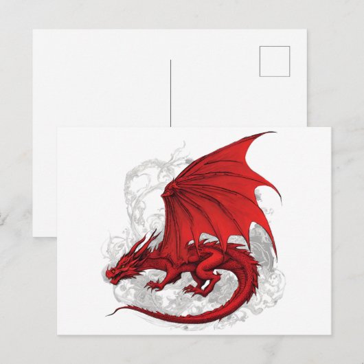 Red Dragon Abstrakt Postkarte (Vorne/Hinten)