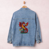 Red Dragon Amongst Daffodil Flowers Jeansjacke (Hangar)