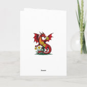 Red Dragon Amongst Daffodil Flowers Karte (Rückseite)