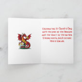 Red Dragon Amongst Daffodil Flowers Karte (Innenseite)