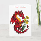 Red Dragon And Daffodils Design Karte (Vorderseite)