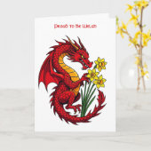 Red Dragon And Daffodils Design Karte (Gelbe Blume)