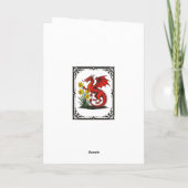 Red Dragon and Daffodils With Decorative Border Karte (Rückseite)