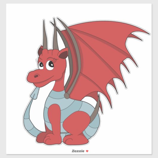 Red Dragon Cartoon Aufkleber (Blatt)