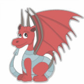 Red Dragon Cartoon Aufkleber (Vorderseite)