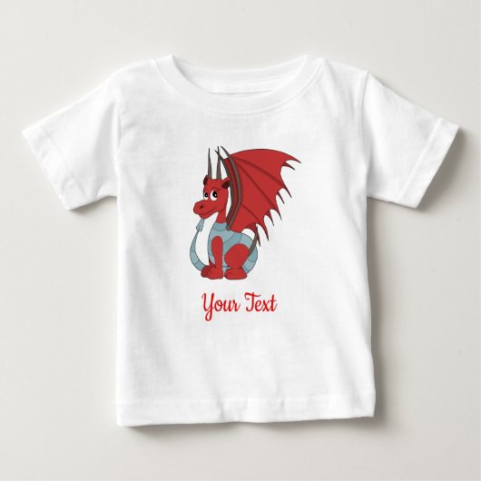 Red Dragon Cartoon Baby T - Shirt (Vorderseite)
