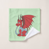 Red Dragon Cartoon Badhandtuch Set (Waschlappen)