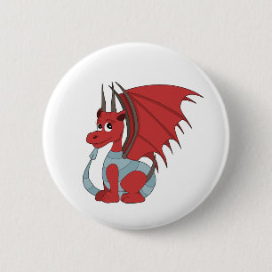 Red Dragon Cartoon Button