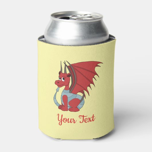 Red Dragon Cartoon Can Cooler Dosenkühler (Kanne Vorderseite)