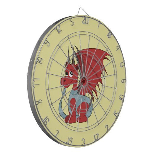 Red Dragon Cartoon Dartscheibe (Vorderseite Links)
