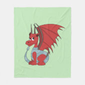 Red Dragon Cartoon Fleecedecke (Vorderseite)
