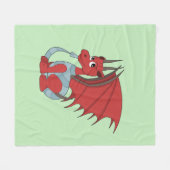 Red Dragon Cartoon Fleecedecke (Vorderseite (Horizontal))