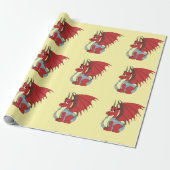 Red Dragon Cartoon Geschenkpapier (Ungerollt)