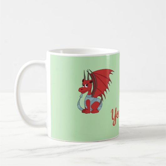 Red Dragon Cartoon Kaffee Tasse (Links)