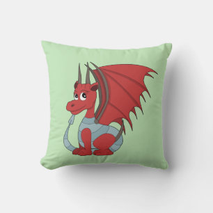 Red Dragon Cartoon Kissen