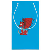 Red Dragon Cartoon Kleine Geschenktüte (Rückseite)