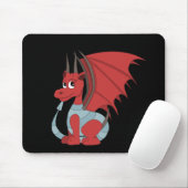 Red Dragon Cartoon Mousepad (Mit Mouse)