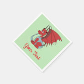 Red Dragon Cartoon Napkins Serviette (Ecke)