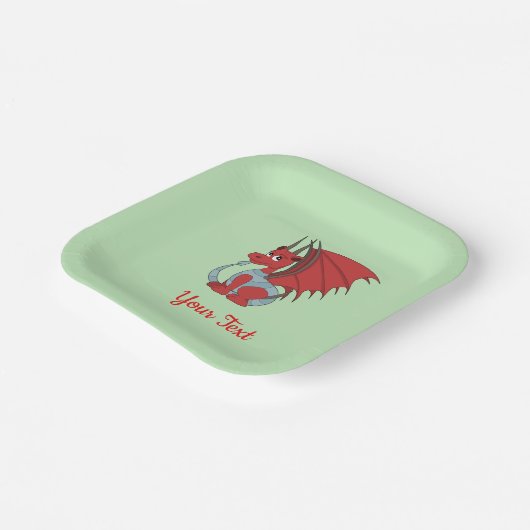 Red Dragon Cartoon Paper Teller (Gewinkelt)