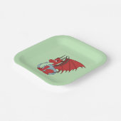 Red Dragon Cartoon Pappteller (Gewinkelt)