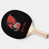 Red Dragon Cartoon Ping Pong Paddle Tischtennis Schläger (Seitenansicht)