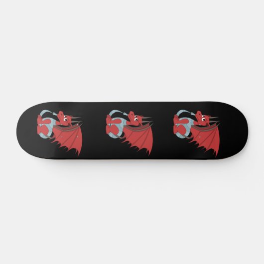 Red Dragon Cartoon Skateboard (Horizontal)