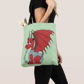 Red Dragon Cartoon Tasche (Von Nahem)