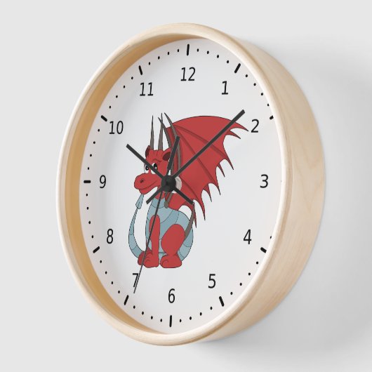 Red Dragon Cartoon Uhr (Winkel)