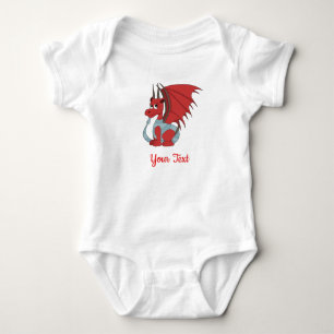 Red Dragon Cartoons Baby Bodysuit Strampler