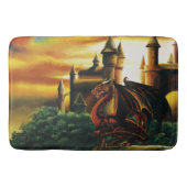 Red Dragon Castle Fantasy Badematte (Vorderseite)