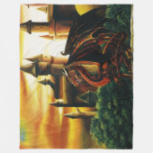 Red Dragon Castle Fantasy Fleecedecke (Vorderseite)