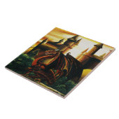 Red Dragon Castle Fantasy Fliese (Seite)