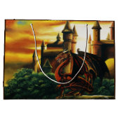 Red Dragon Castle Fantasy Große Geschenktüte (Rückseite)