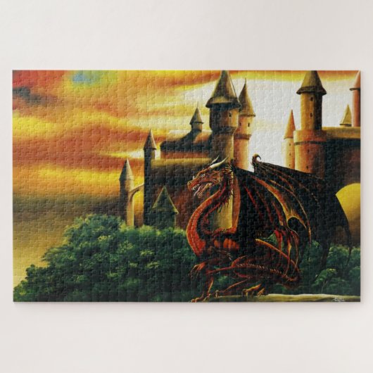 Red Dragon Castle Fantasy Puzzle (Horizontal)