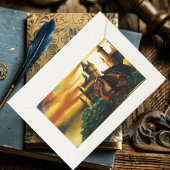 Red Dragon Castle Fantasy Rechteckiger Aufkleber