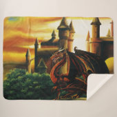 Red Dragon Castle Fantasy Sherpadecke (Vorderseite (Horizontal))