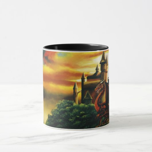 Red Dragon Castle Fantasy Tasse (Zentrum)