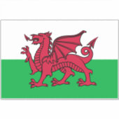 Red Dragon Celtic Flag Wales & Welsh Aufkleber (Vorderseite)