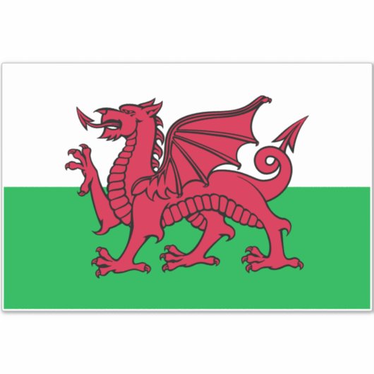 Red Dragon Celtic Flag Wales & Welsh Aufkleber (Vorderseite)